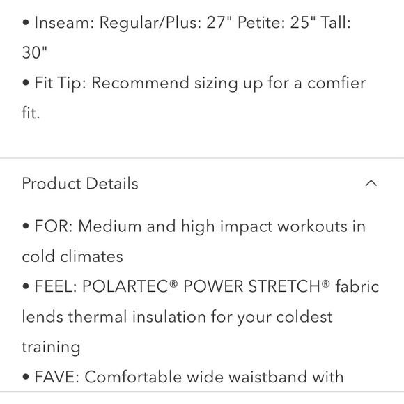 NWT- Athleta Altitude Edge Stash Tight in Polartec Power Large - Picture 7 of 8